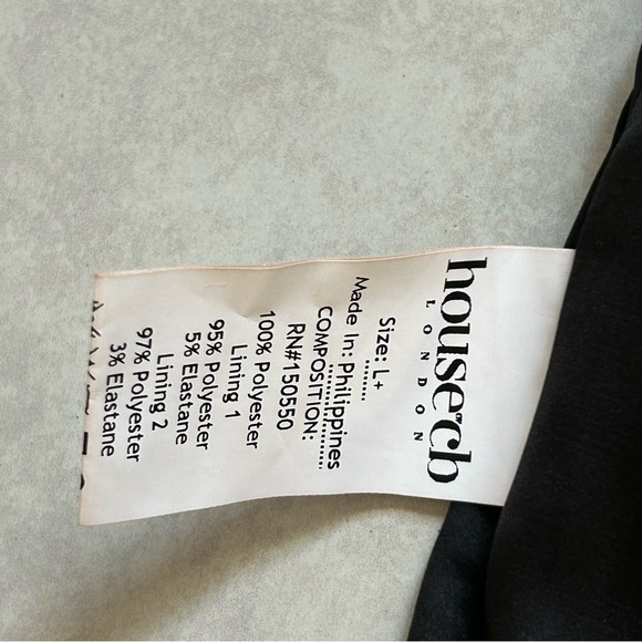 HOUSE OF CB 'Casimira' Black Satin Corset Midi Dress/Size L+ - Picture 9 of 13